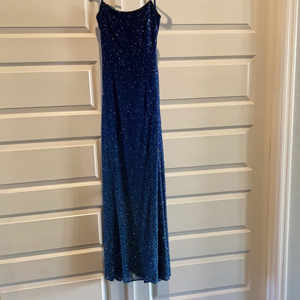 Blue Low Back Evening Gown